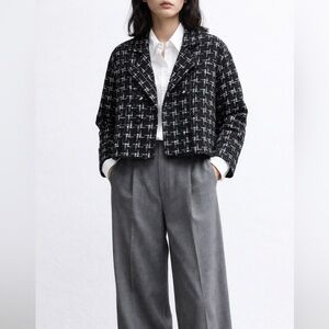 ZARA Metallic Thread Knit Cardigan